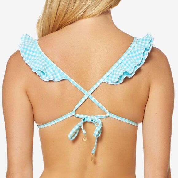 NEW Jessica Simpson Pink Seersucker Bikini - Picture 2 of 3